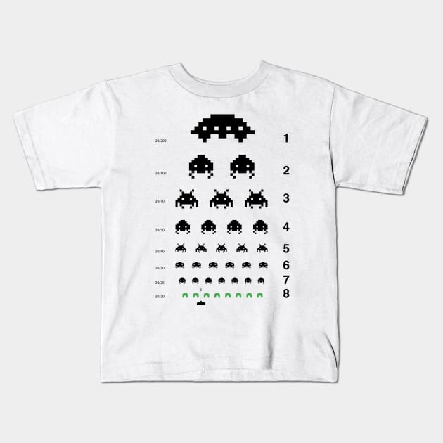 Gamers Eye Test Chart Kids T-Shirt by tshirtbaba